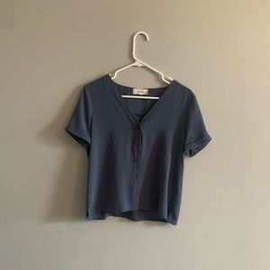 Button down t-shirt slightly cropped